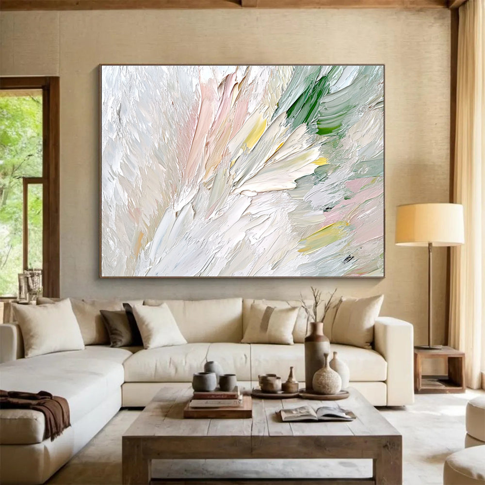 Pastel Colorful Textured - Impasto Floral Abstract Painting DYP042
