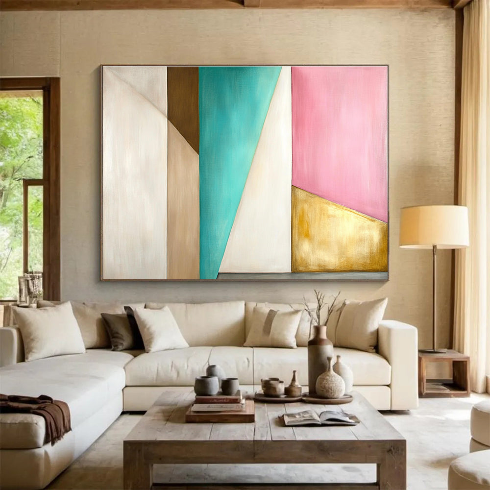 Geometric Color Block Abstract Painting DYP078