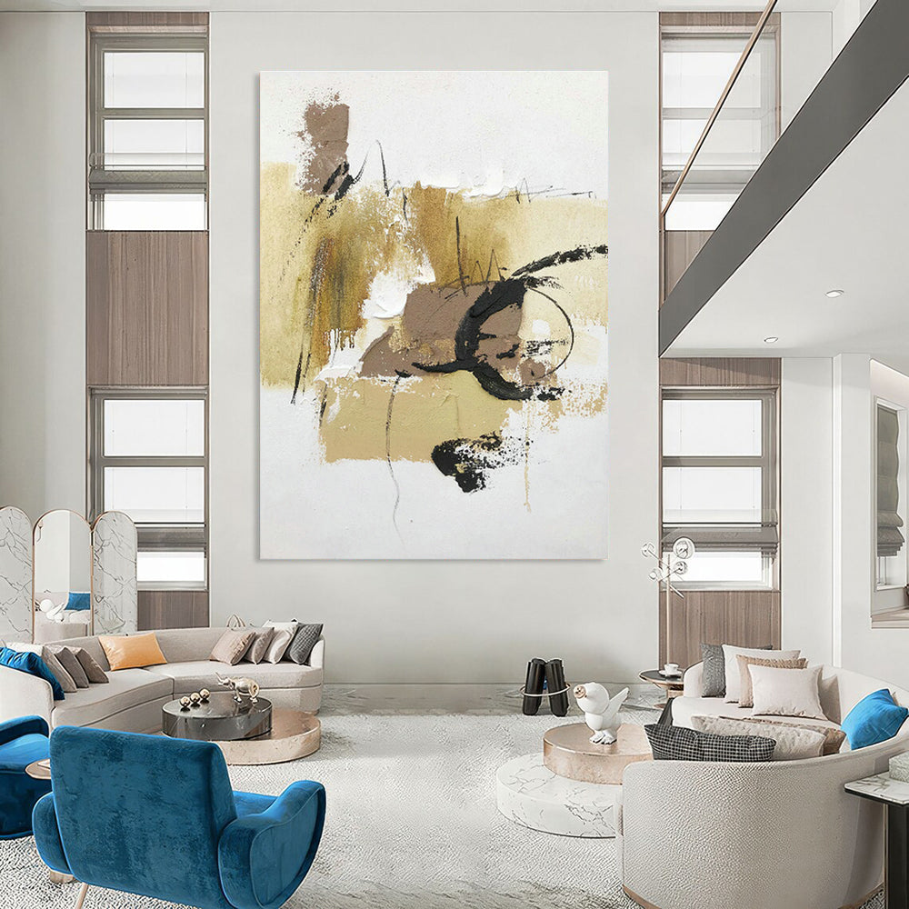 Oversized Hand - Painted Abstract Canvases for Bedroom Walk - in Showers & Dining Room Butler's Pantries DLZ0810