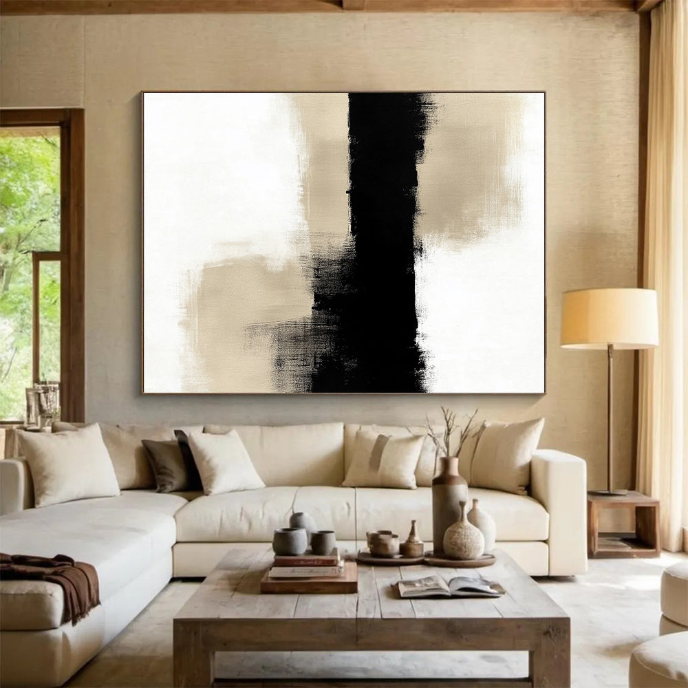 Black Beige Abstract Landscape GER845