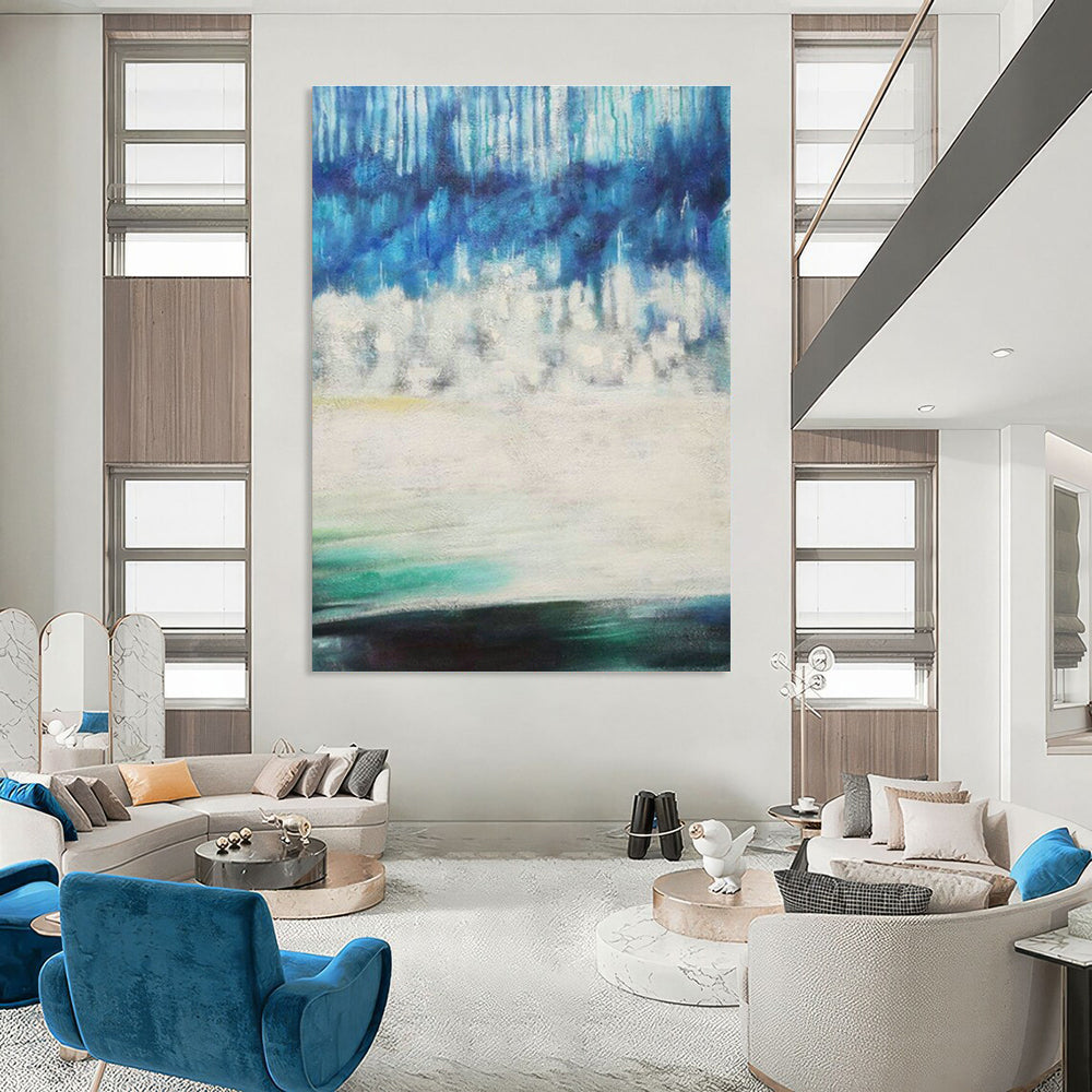 Grand - Scale Custom Hand - Painted Abstracts for Cottage Living Room & Bedroom Nooks DLZ0575