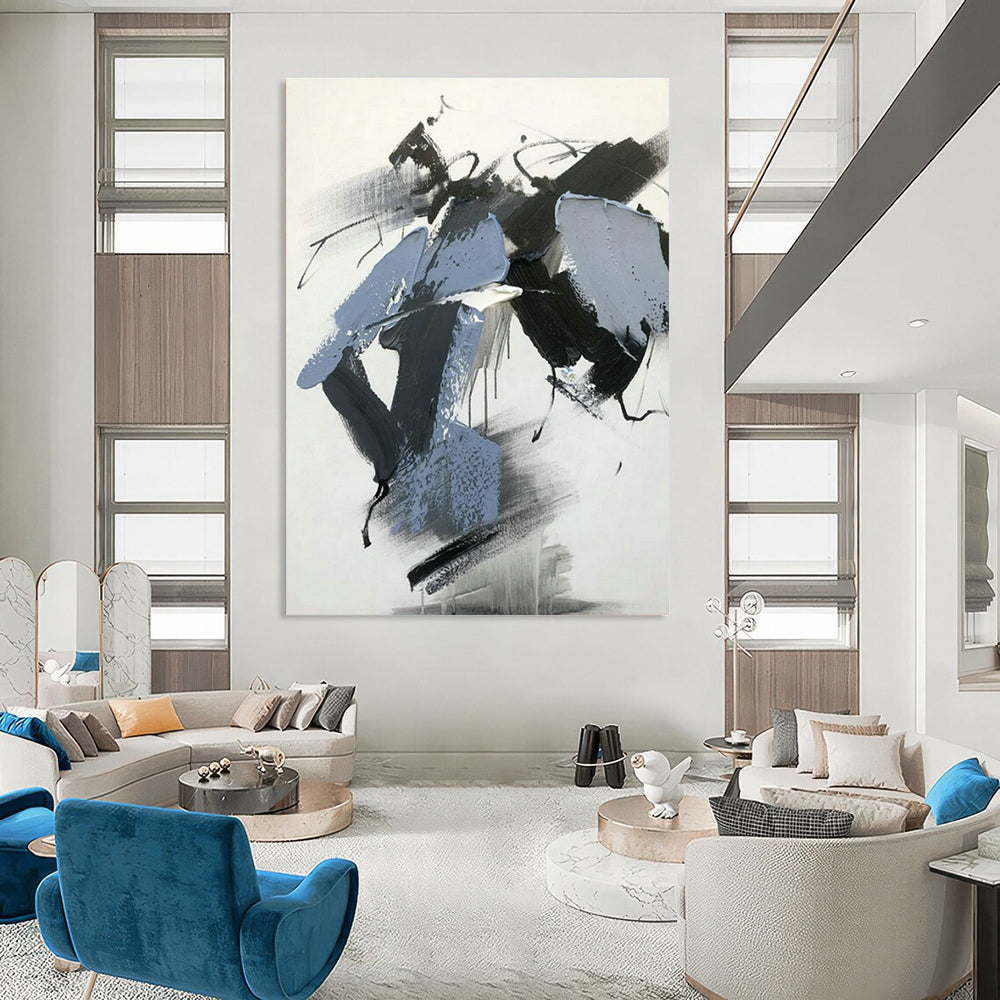 Large Hand-Painted Abstract Art for Bedroom Walk - in Closet and Hallway Linen Closet Doors DLZ1677