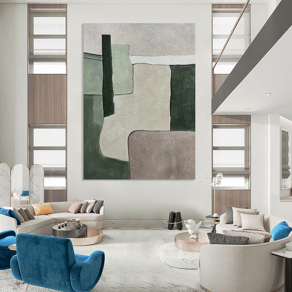 Oversized Abstract Hand - Painted Murals for Living Room Vaulted Ceilings & Entryway Soffits DLZ0589