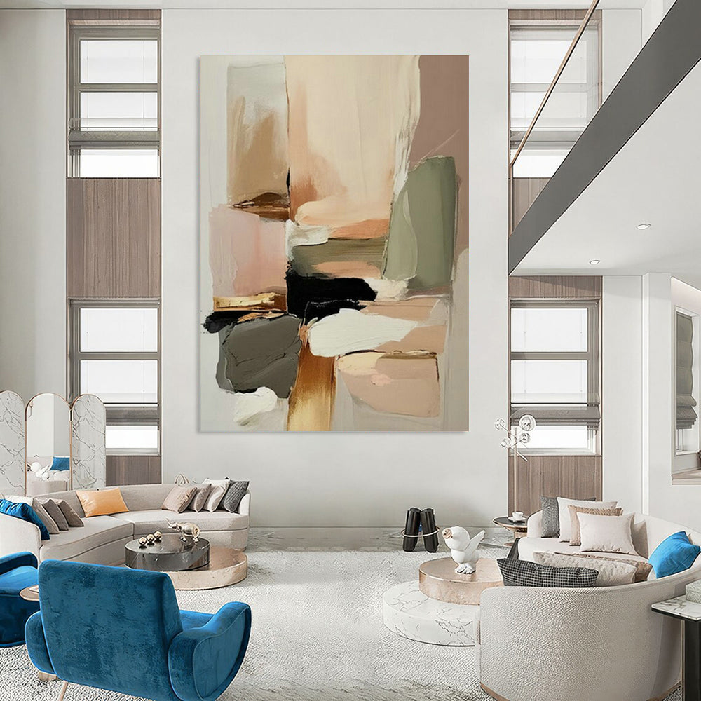 Original Handmade Abstract Painting for Entryway and Cottage Hallway DLZ1615