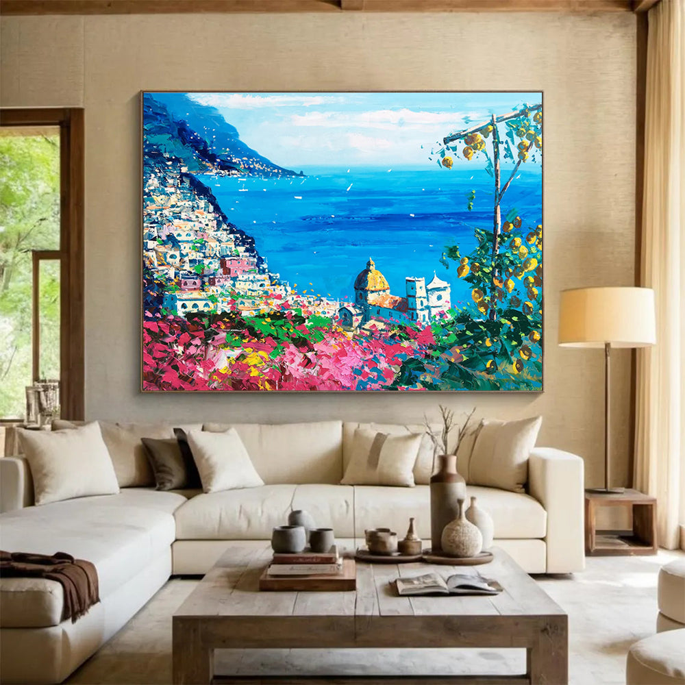 Amalfi Coast View Abstract Painting THY458