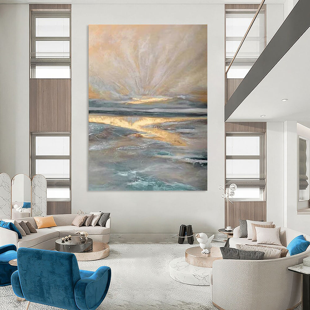 Light - filled Coastal Abstract Painting ADGE264
