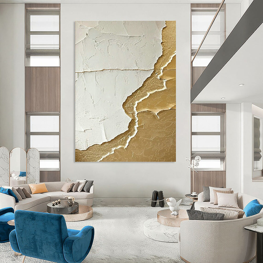 Bespoke Extra Large Hand-Painted Abstract Painting for Dining Room & Entryway DLZ0993