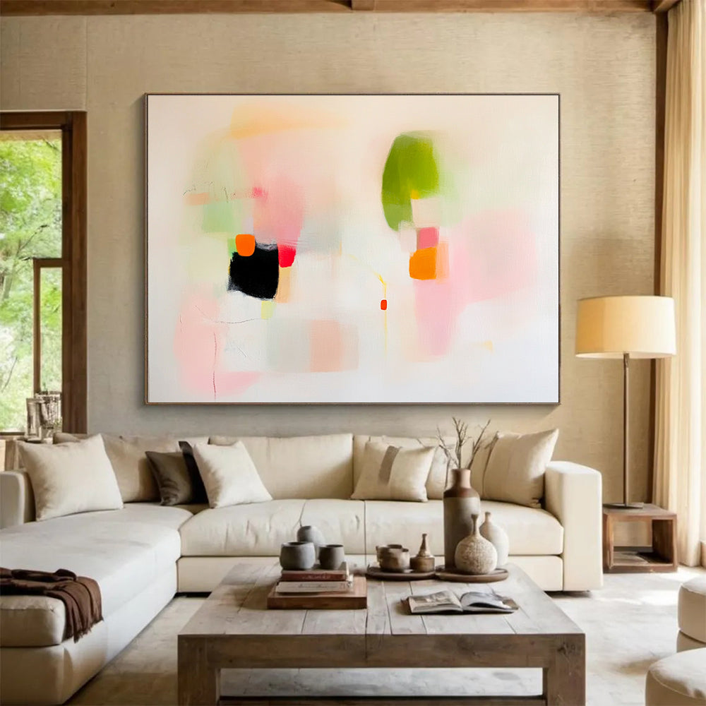Delicate Abstract Forms Painting with Soft Colors DYP537
