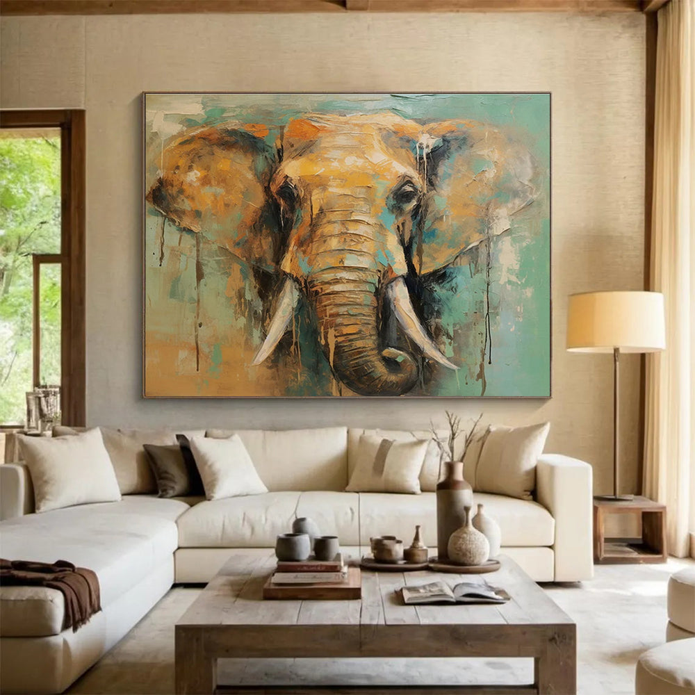 Colorful Elephant - faced Abstract Painting THY082