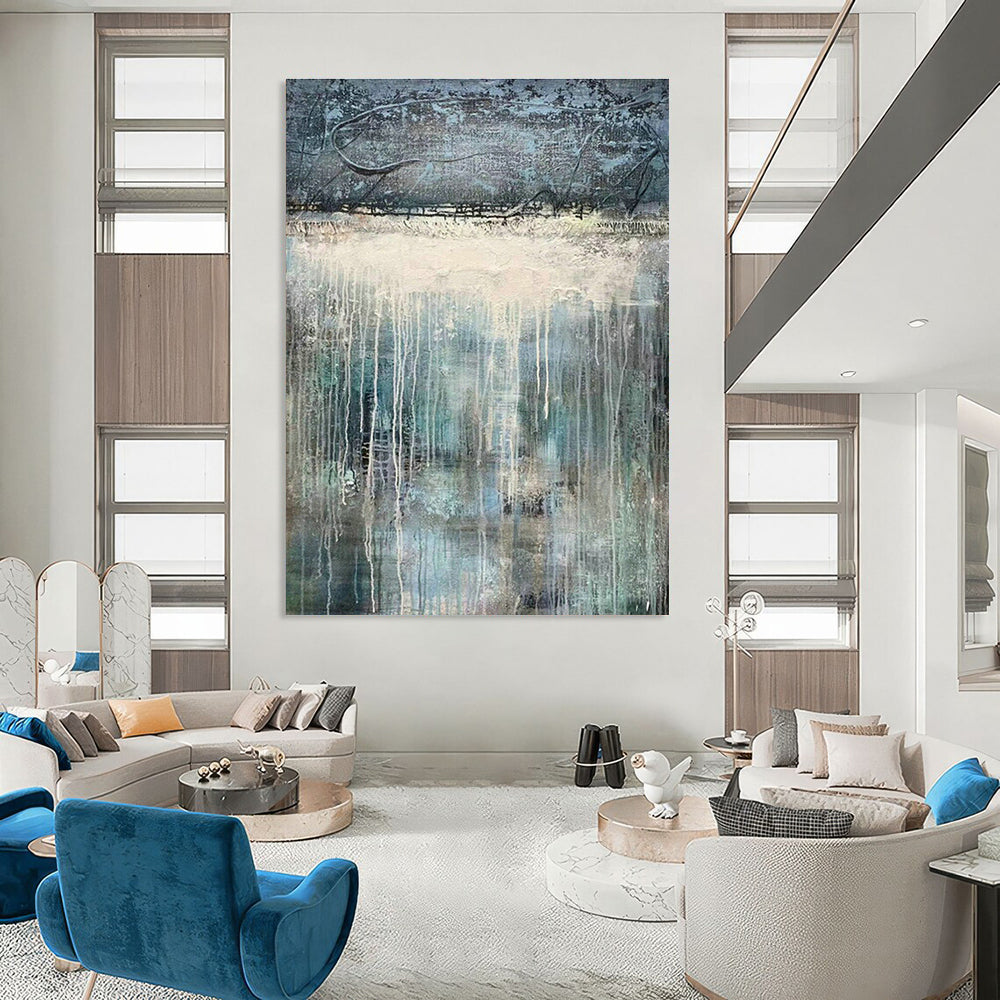 Hand - Painted Abstract Canvases for Cottage Living Room and Dining Room DLZ0764
