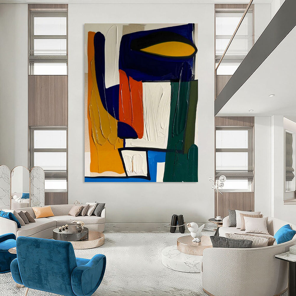 Oversized Custom Abstract Artwork for Dining Room & Entryway DLZ1194