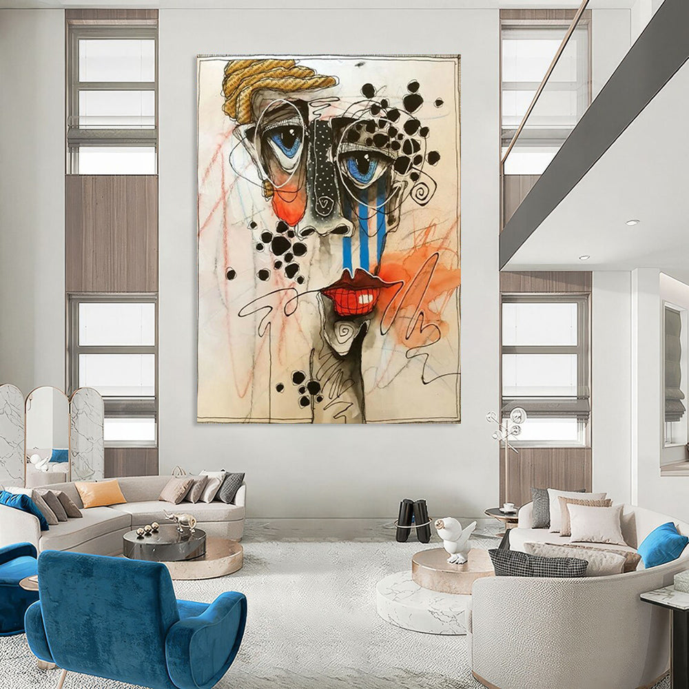 Large Custom Handmade Abstract Canvas for Office & Hallway DLZ2321
