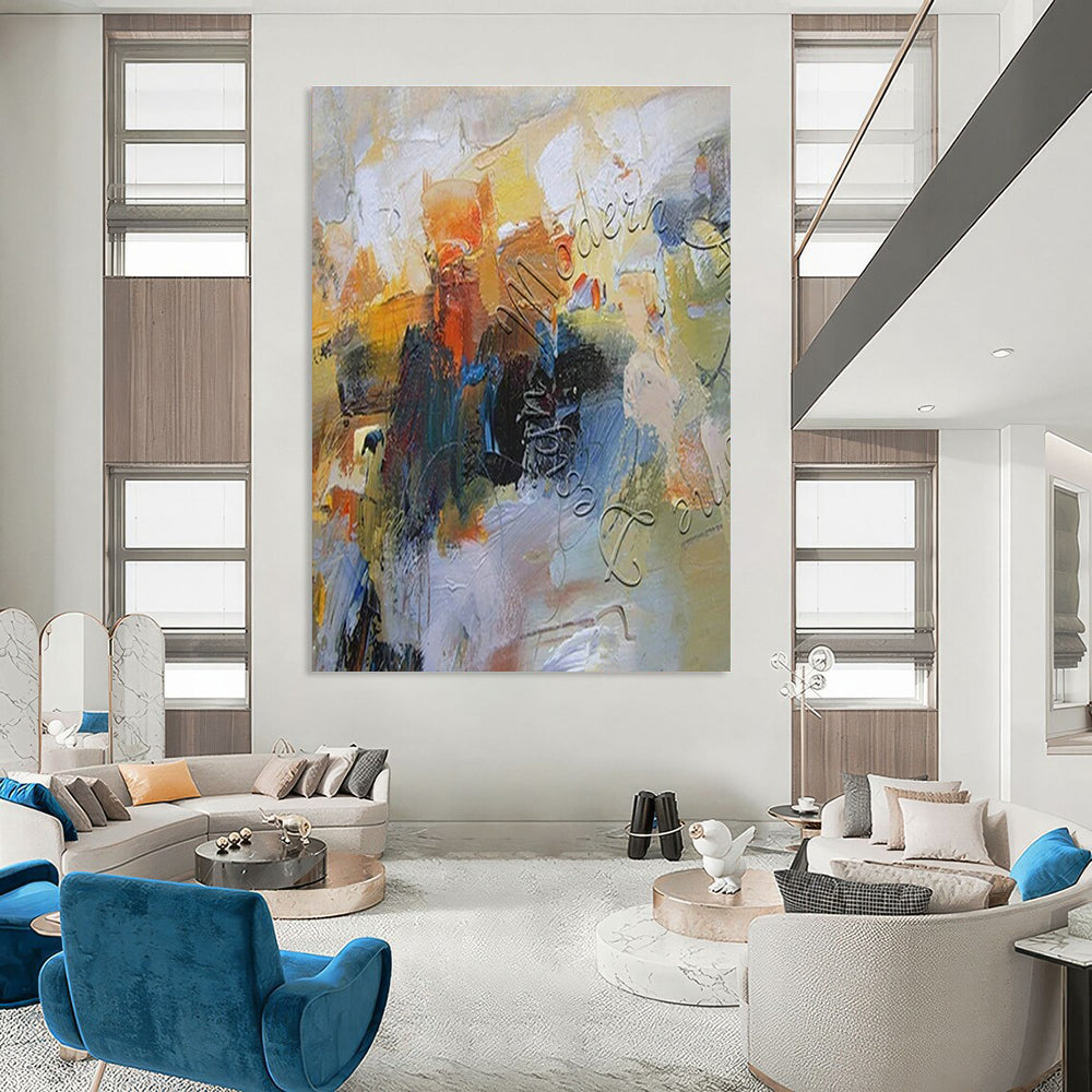 Custom Hand-Painted Abstract Canvas for Dining Room and Office DLZ1824