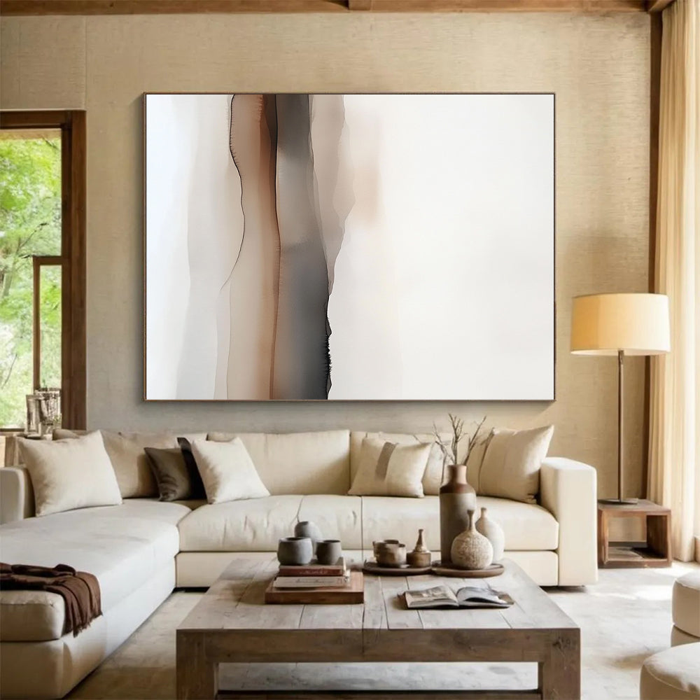 Brown and Beige Minimalist Abstract Landscape Painting GER193