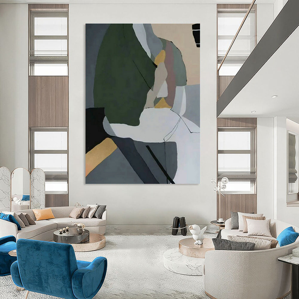 Massive Abstract Hand - Painted Murals for Office and Entryway DLZ0540