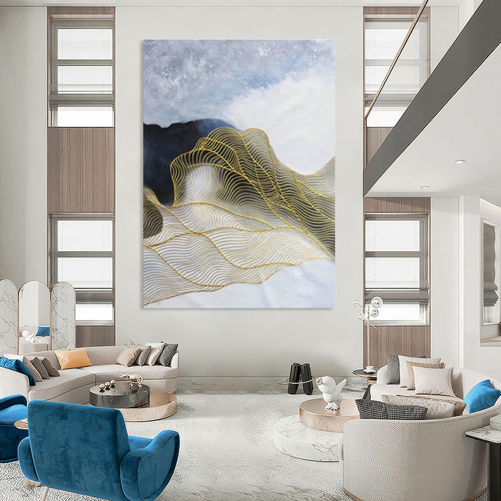 Oversized Abstract Hand - Painted Murals for Dining Room Banquets & Hallway Galleries DLZ0574