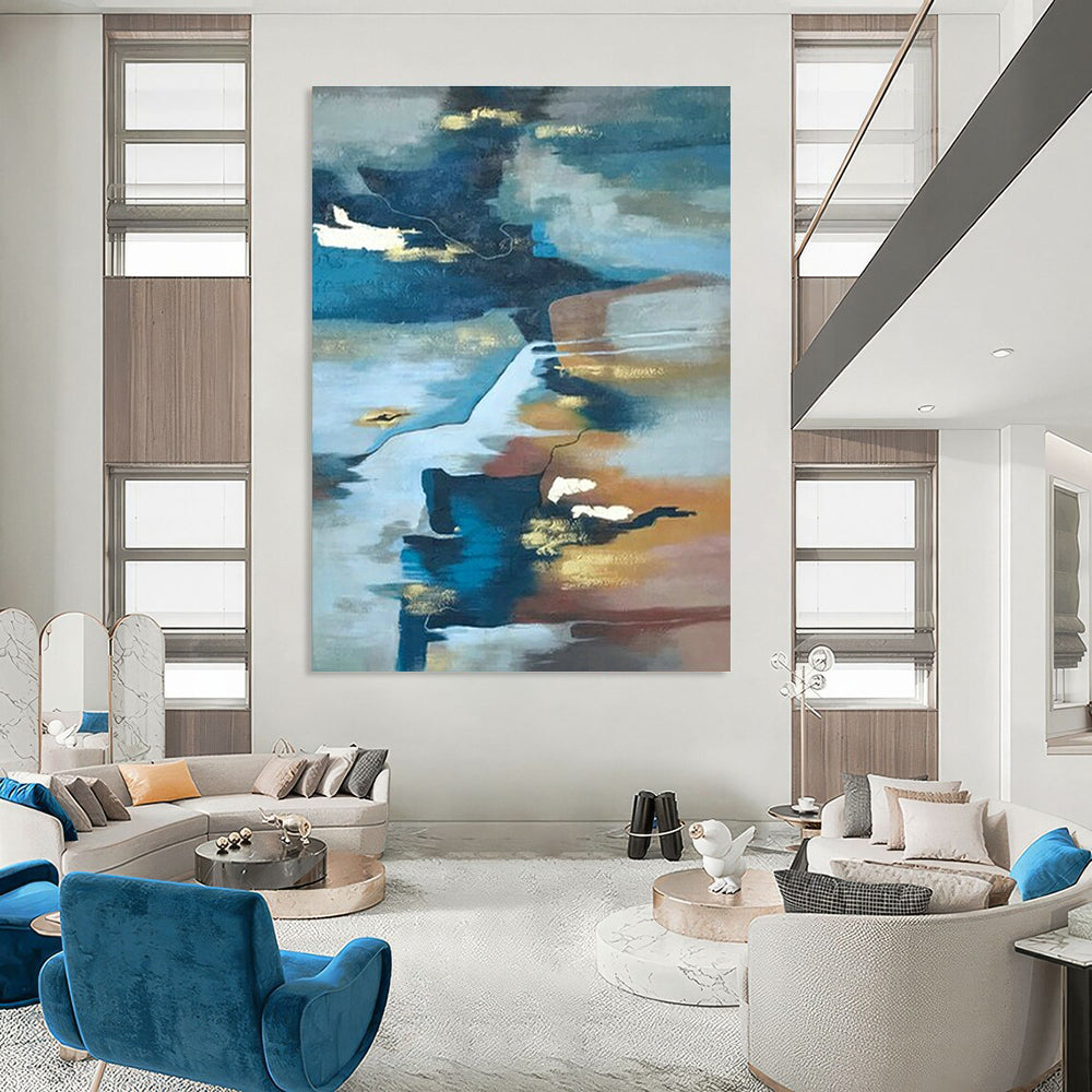 Oversized Custom Handmade Abstract Wall Decor for Cottage Office Standing Desk Wall and Bedroom Yoga Mat Storage Wall DLZ1903