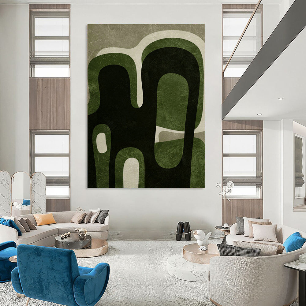 Hand - Painted Oversized Abstract Wall Collage for Hallway & Entryway DLZ1388
