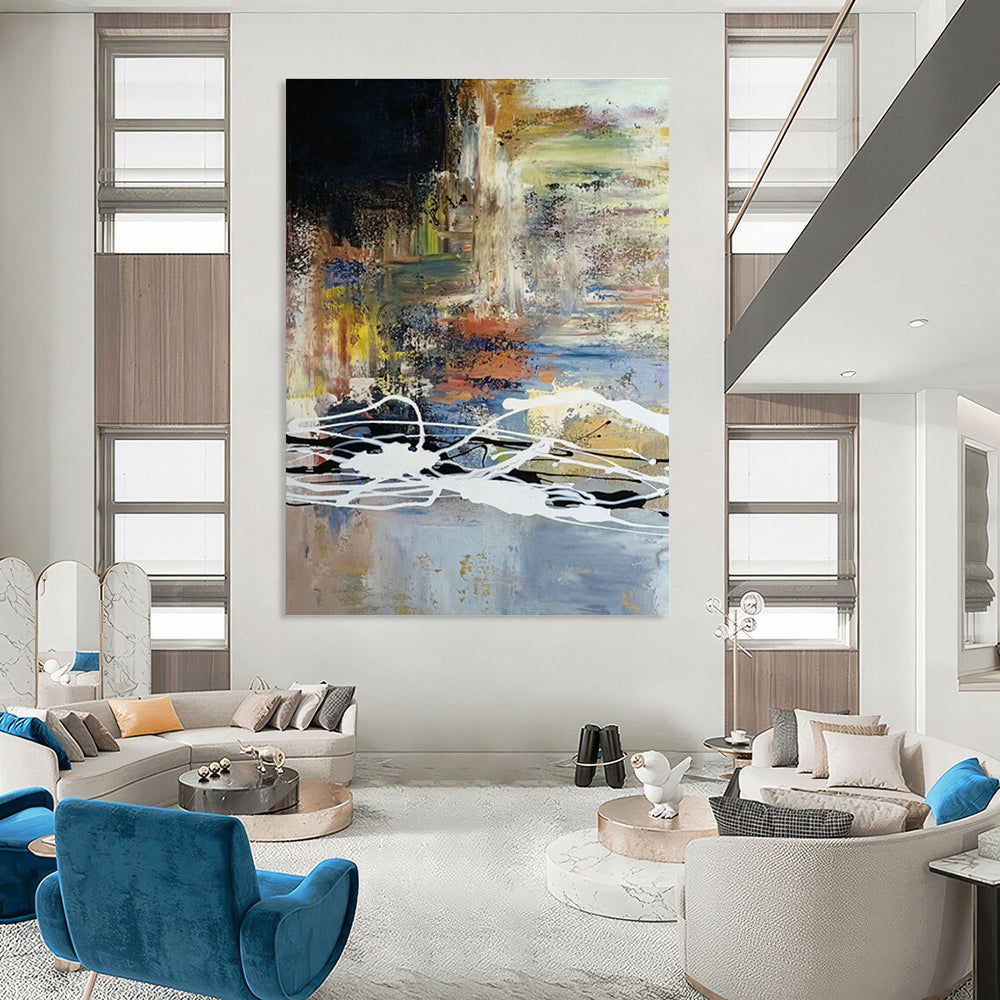 Massive Hand - Painted Abstract Murals for Office and Cottage Living Room DLZ0528