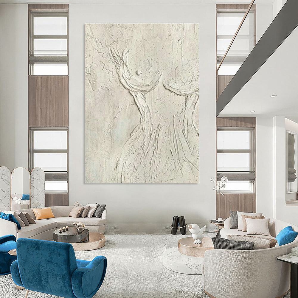 Hand-Painted Bespoke Oversized Abstract Wall Art for Entryway & Dining Room DLZ0996