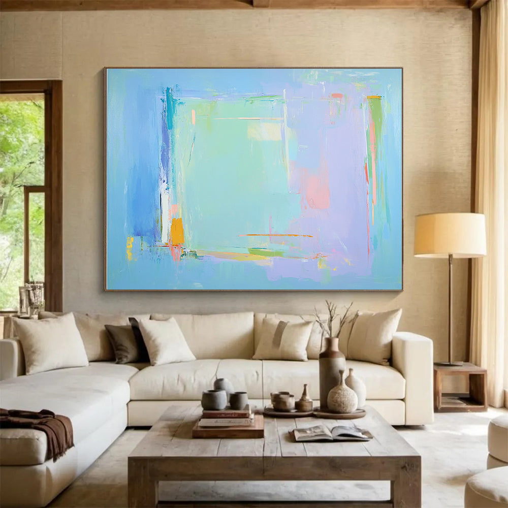 Soft Color Field Abstract Painting with Pastel Hues DYP535