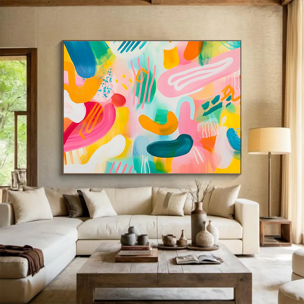 Colorful Playful Shapes Abstract Painting DYP074