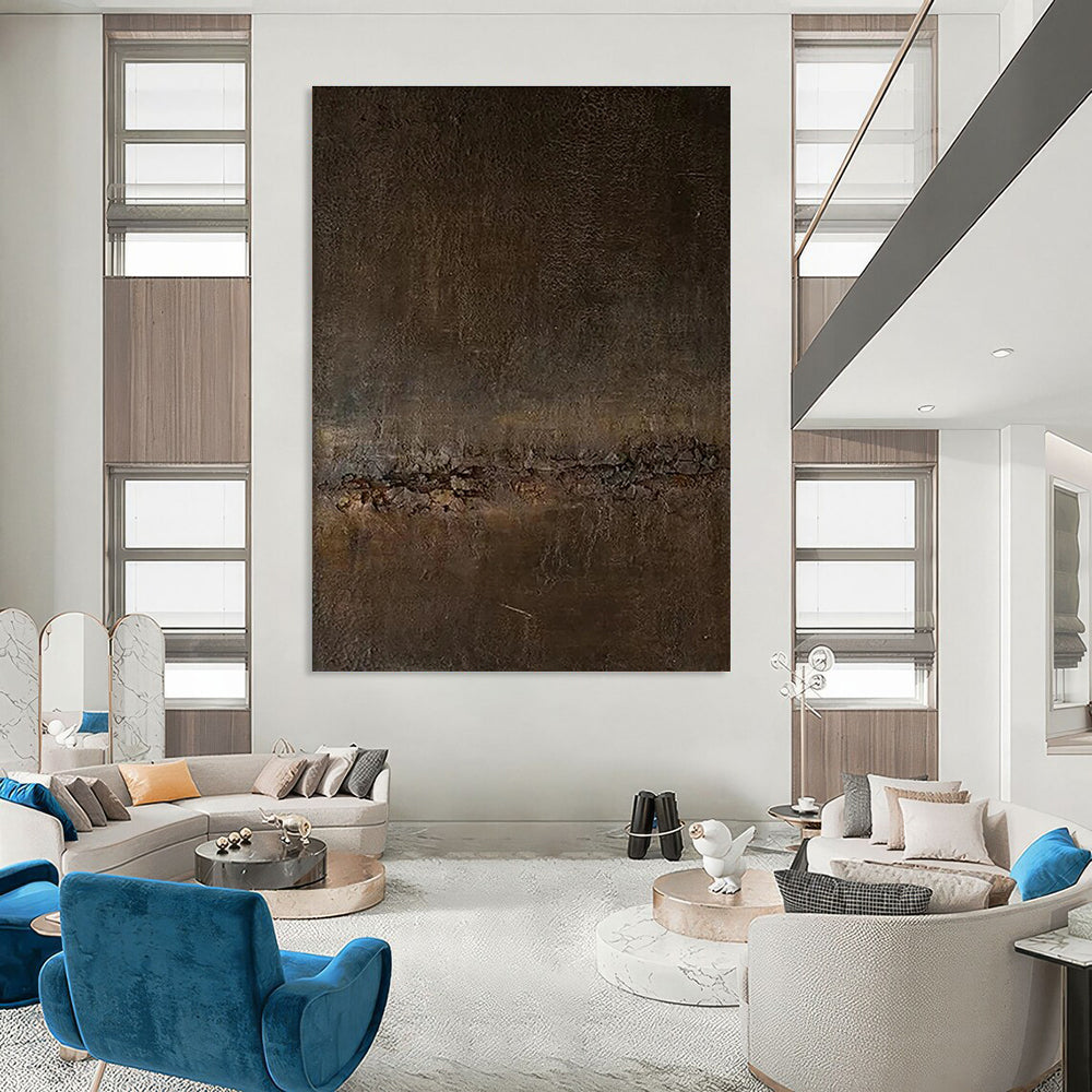 Dark - textured Mysterious Abstract Painting for Dramatic Spaces ADGE057