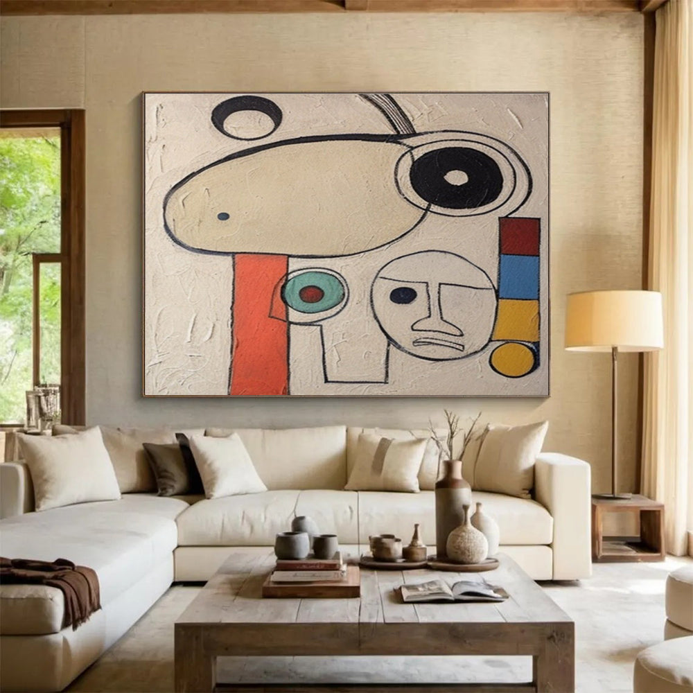Colorful Geometric Shapes Faces Abstract Painting THY011