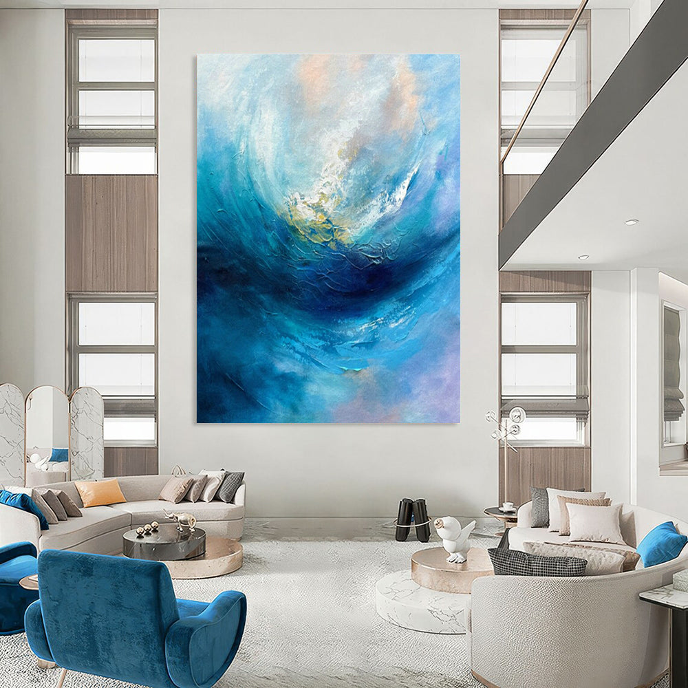 Customizable Handmade Abstract Canvas for Dining Room and Cottage Entryway DLZ1528