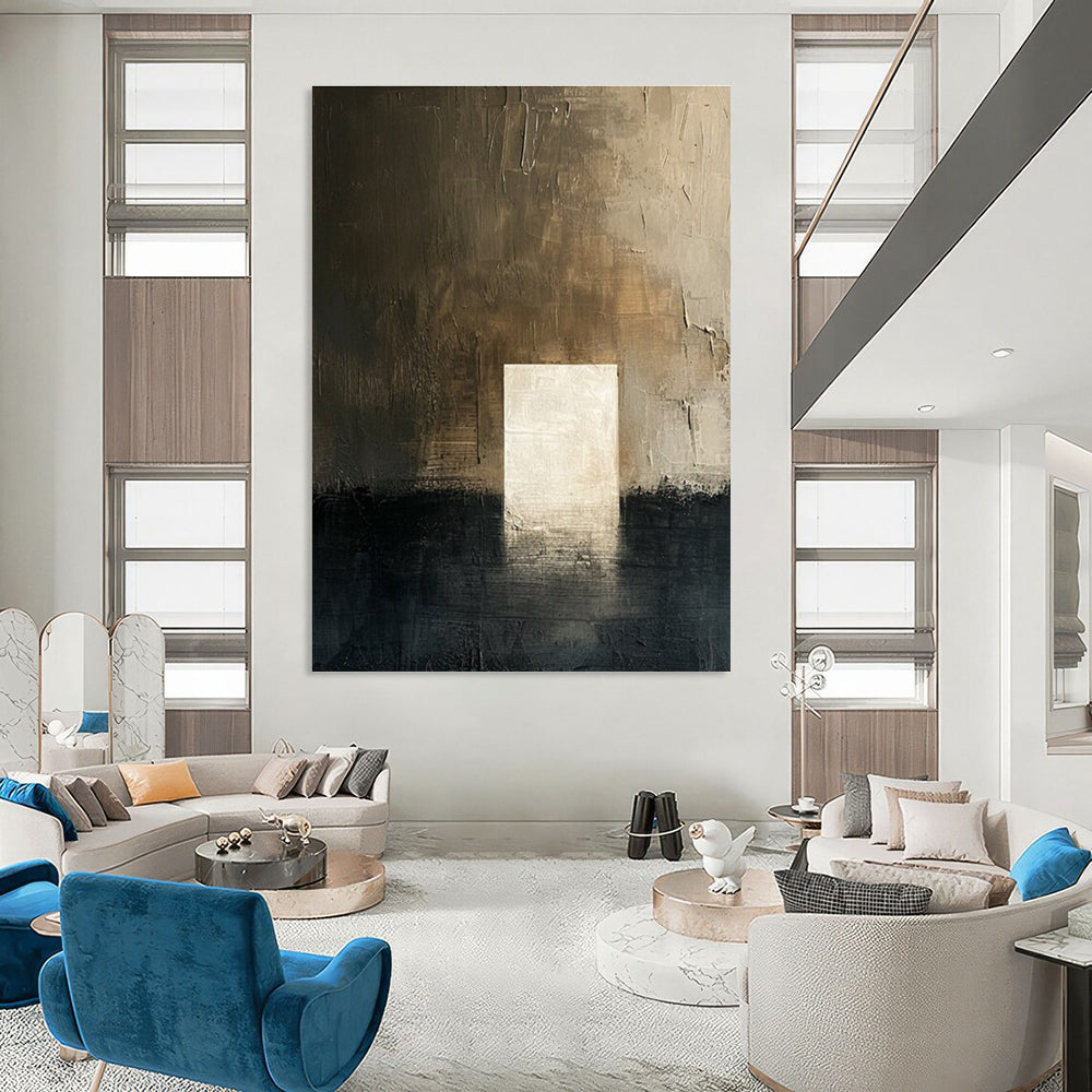Brown Grey White Abstract Painting ADGE008
