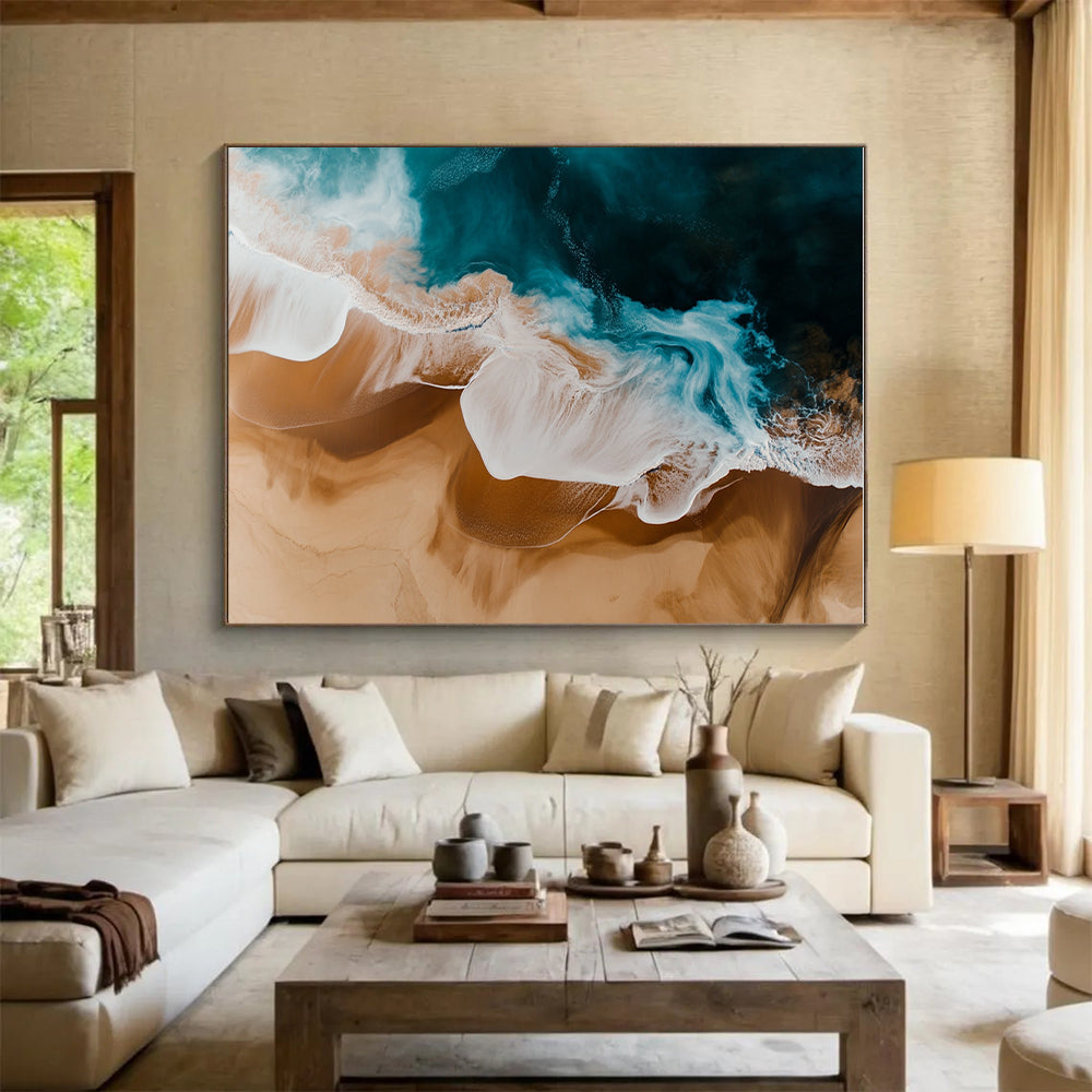 Aerial Beach Abstract with Blue and Brown Tones GER311