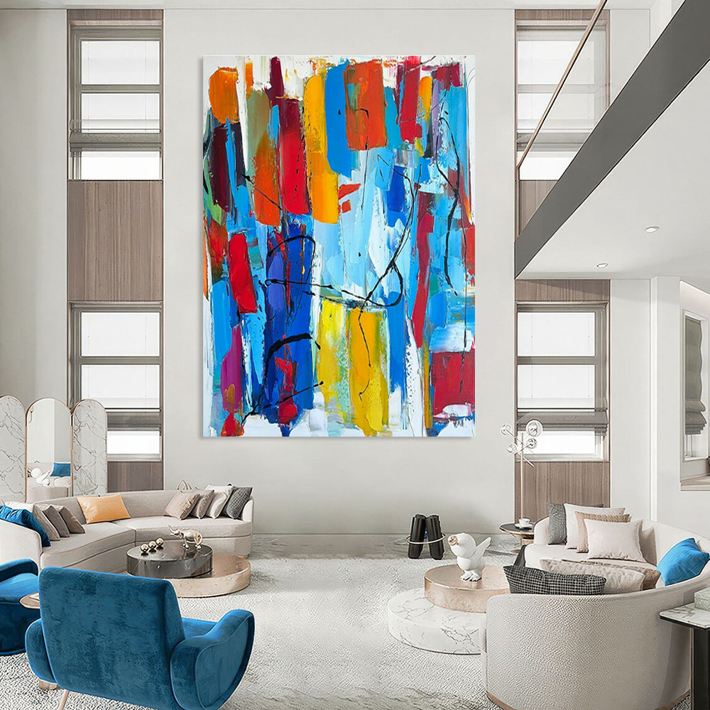 Original Hand-Painted Abstract Canvas for Entryway and Dining Room DLZ1491