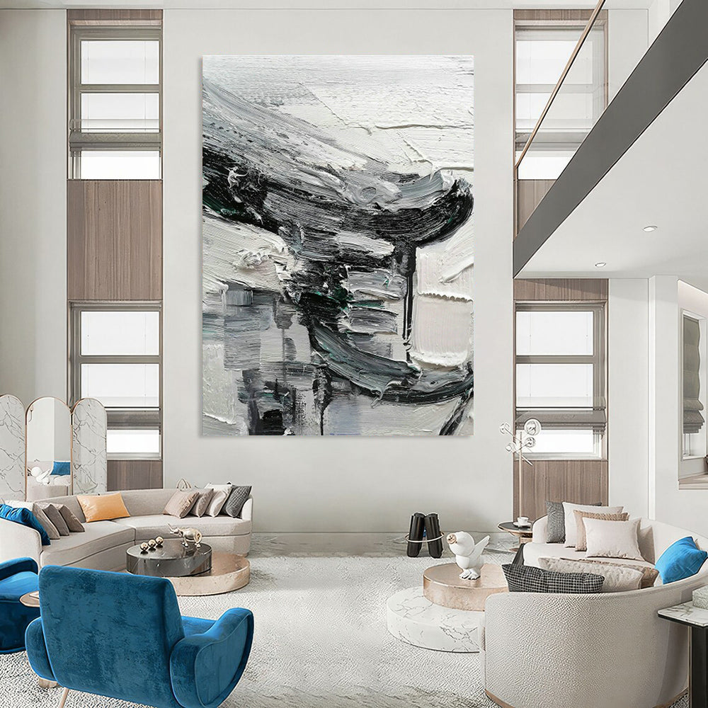 Large Handcrafted Abstract Painting for Dining Room & Entryway DLZ1304