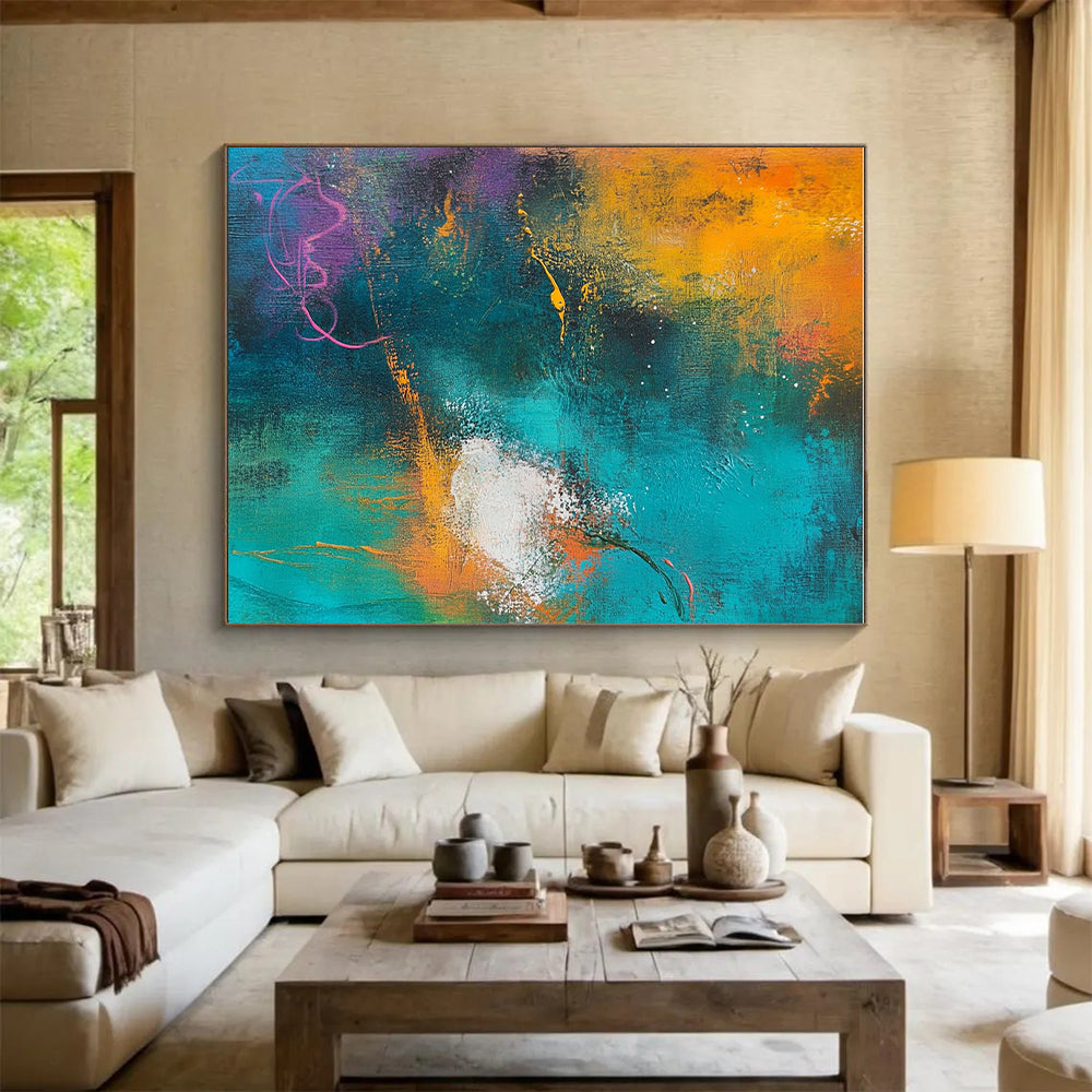 Colorful Abstract Painting with Energetic Brushstrokes GER548