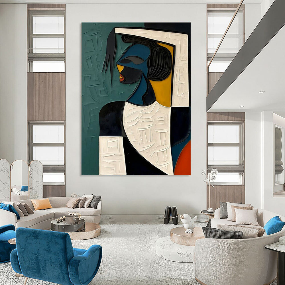 Large Custom - Sized Hand Painted Abstract Wall Art for Dining Room and Entryway DLZ2167