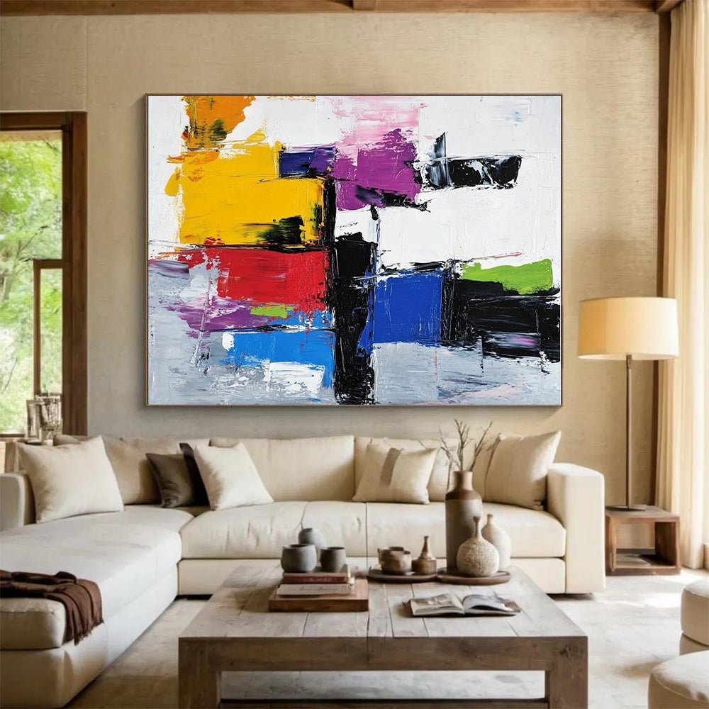 Colorful Geometric Abstract Painting with Dynamic Lines GER627