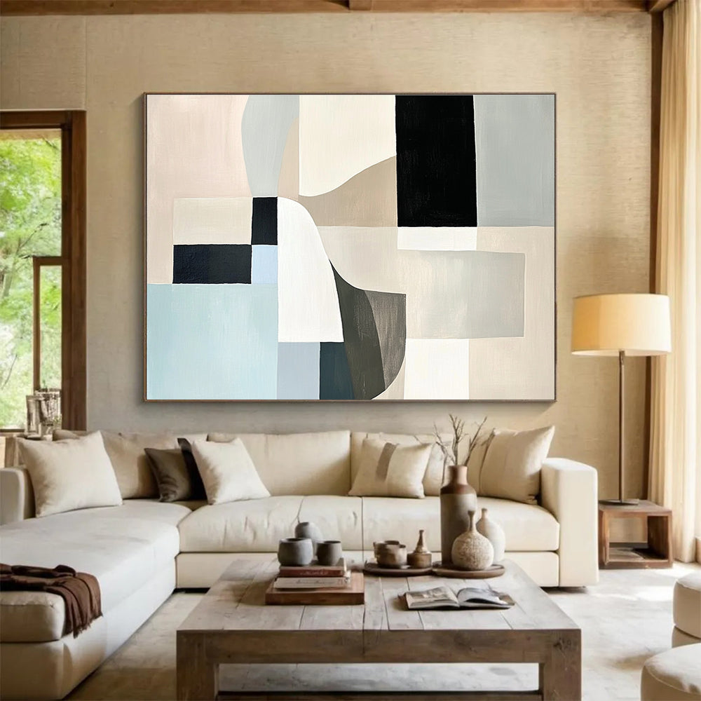 Soft - Toned Geometric Shapes Abstract Painting DYP101