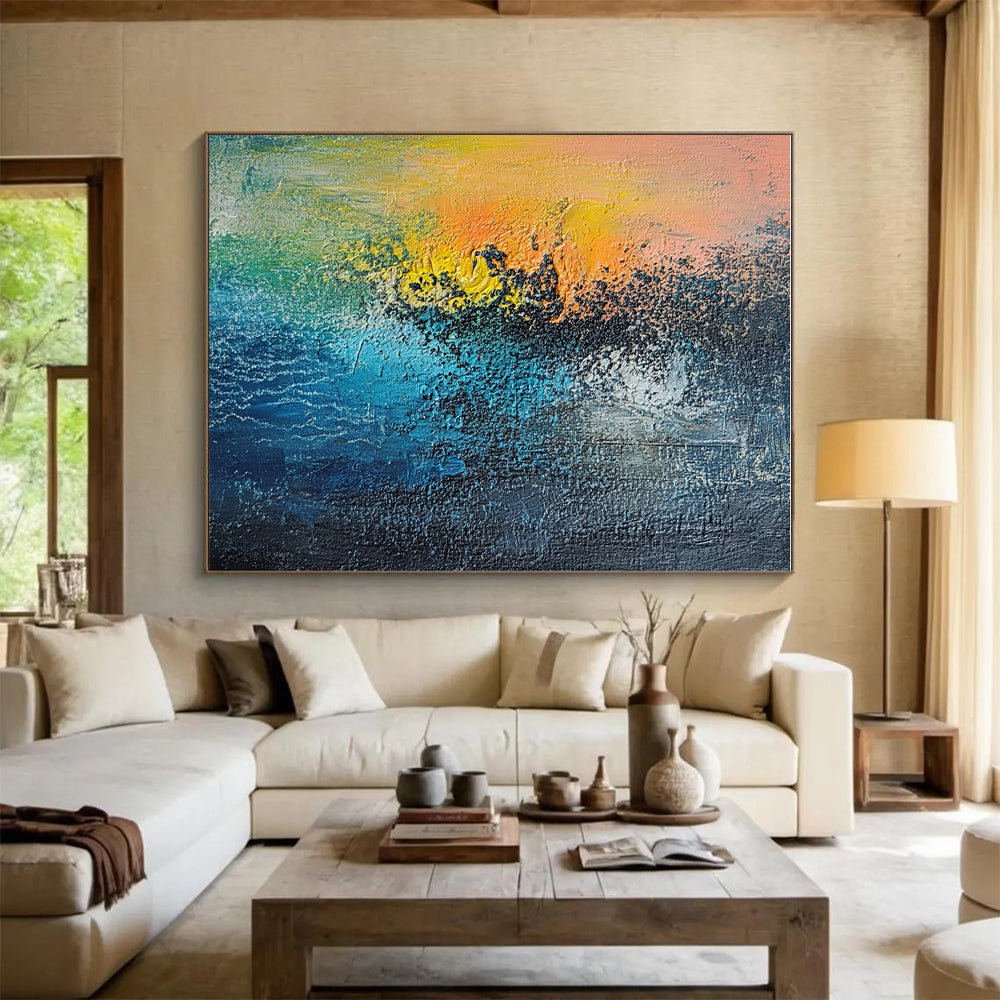 Colorful Textured Abstract Painting with Vibrant Hues GER680