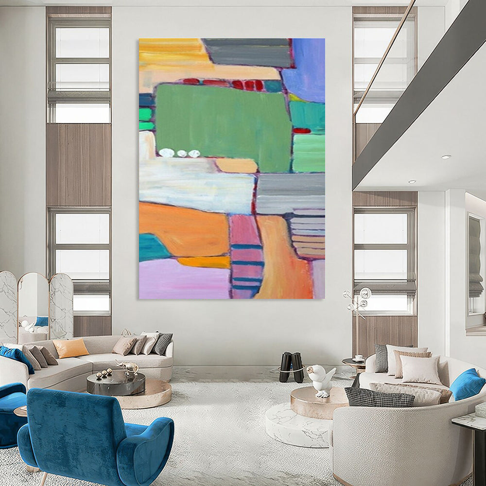 Color - block Geometric Abstract Painting ADGE262