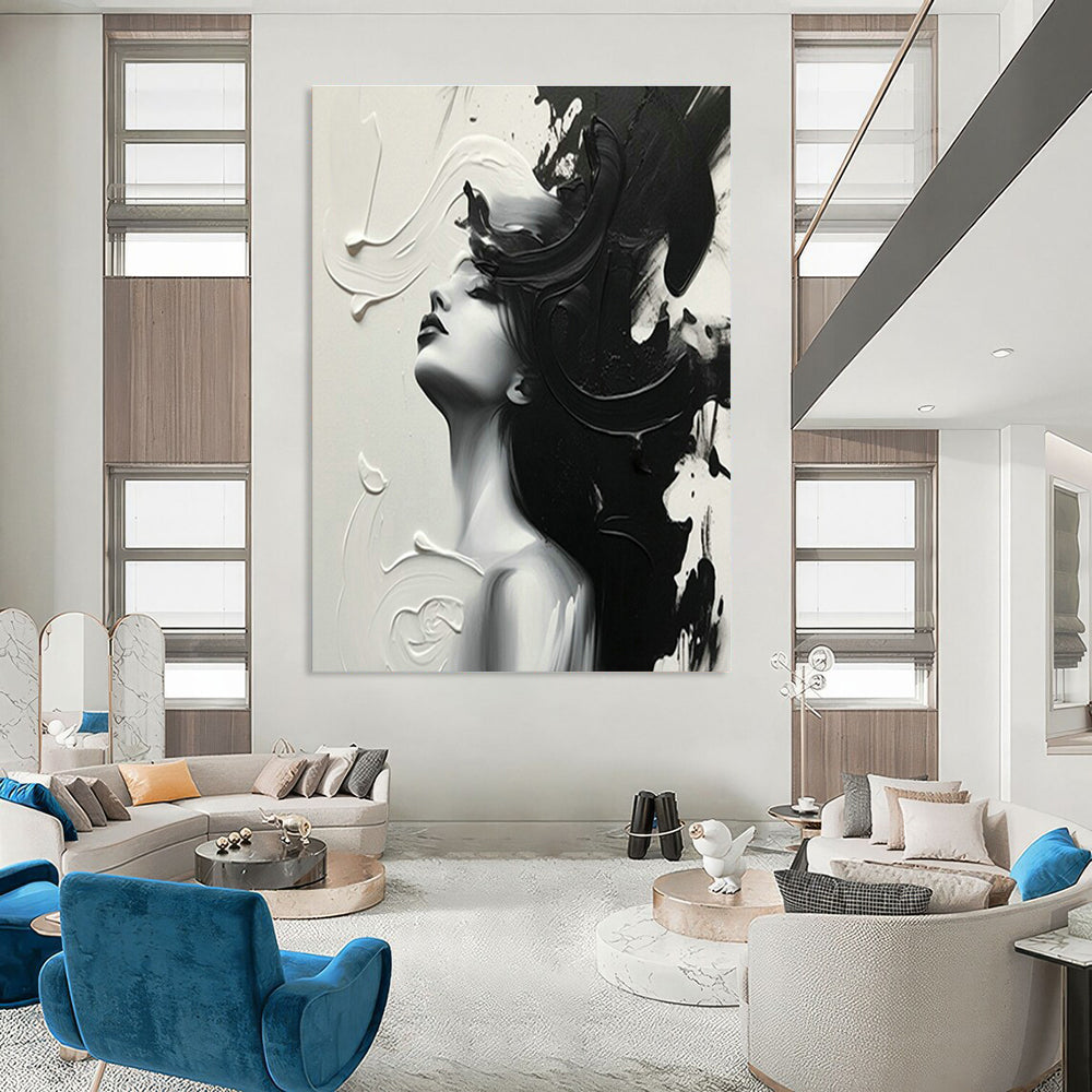 Large Custom Handmade Abstract Canvas for Bedroom and Cottage Entryway DLZ1562