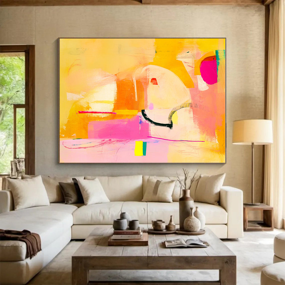 Vibrant Color Block Abstract with Yellow and Pink GER297