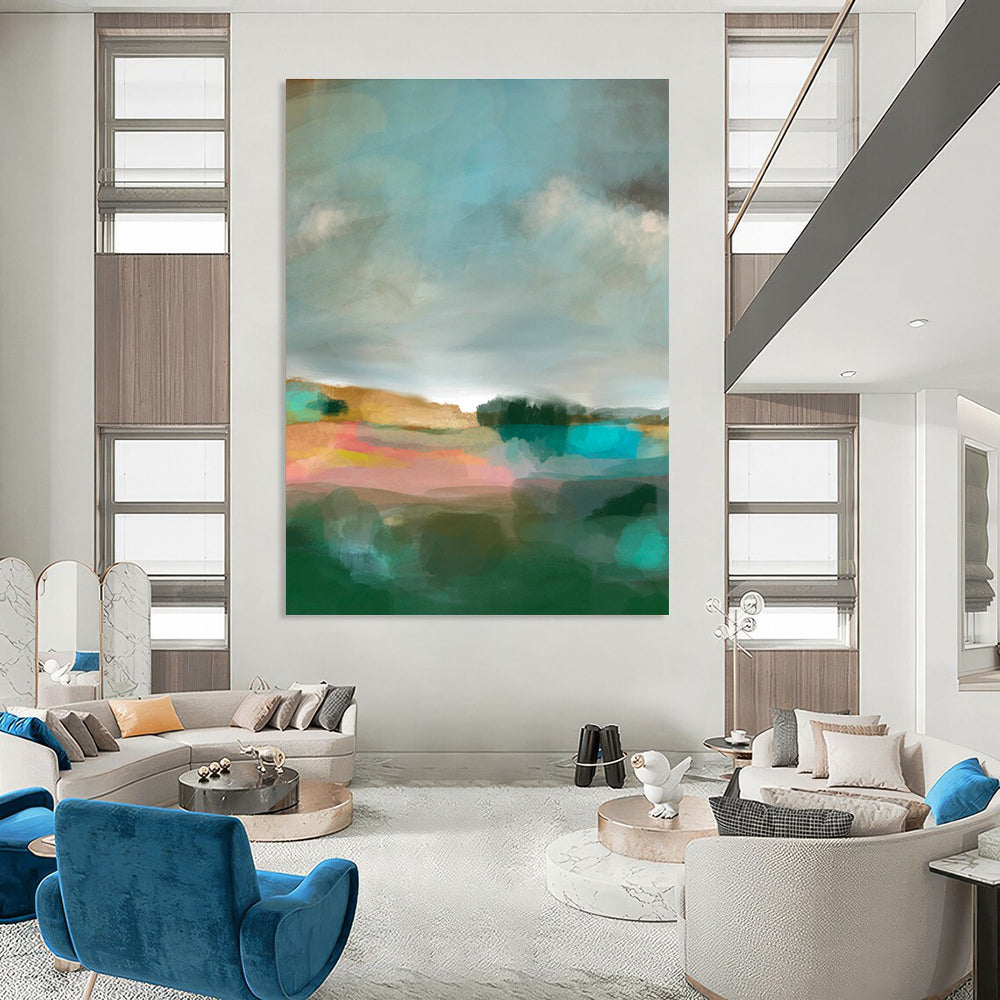 Custom Hand - Painted Abstract Murals for Bedroom and Hallway DLZ0651