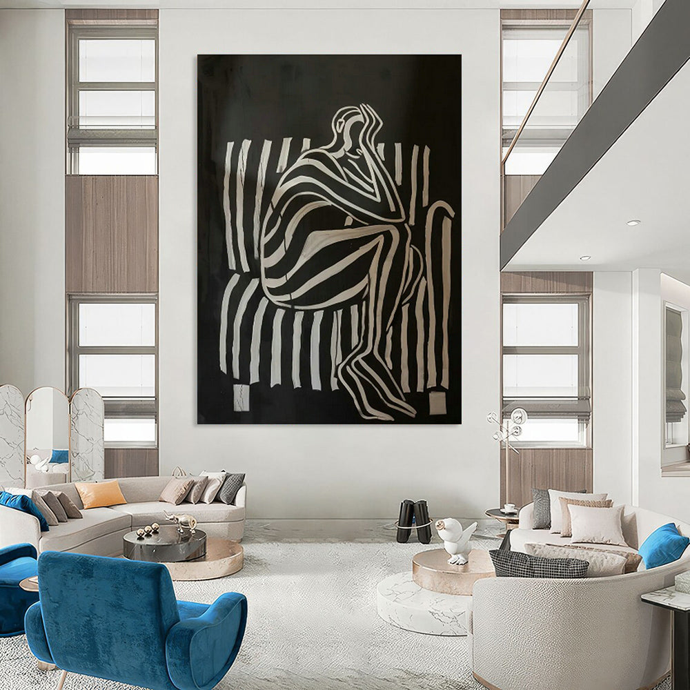 Custom Hand - Painted Abstract Art for Cottage Entryway Pet Feeding Stations & Living Room TV Console Tables DLZ0700