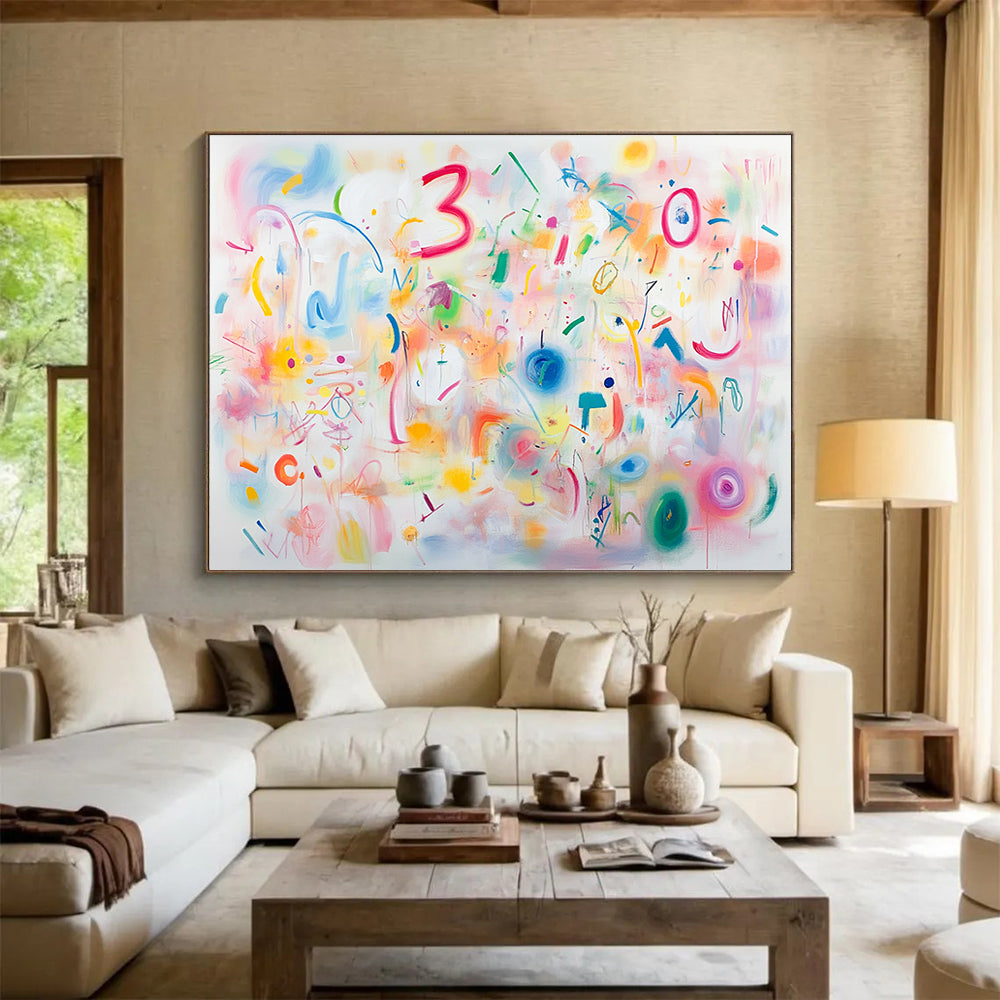 Colorful Playful - Symbol and Shape Abstract Painting DYP067