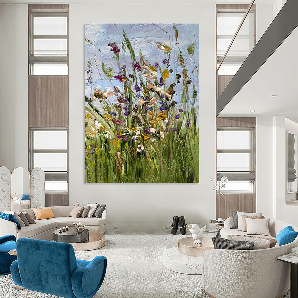 Hand-Painted Abstract Color Oil Painting, an Artistic Feast for Living Room and Entrance DLZ0954