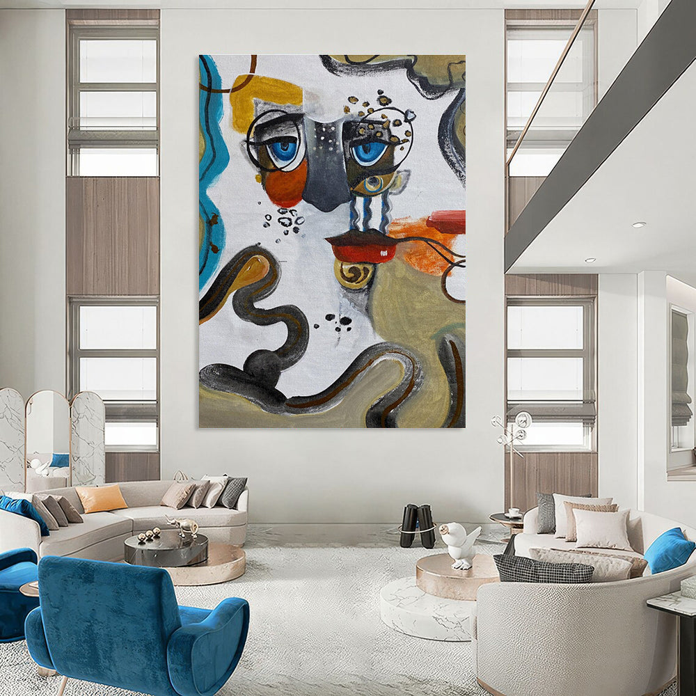 Abstract Face Composition Painting with Eclectic Elements ADGE466