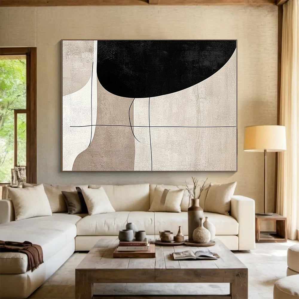 Minimalist Abstract Painting with Geometric Shapes GER418