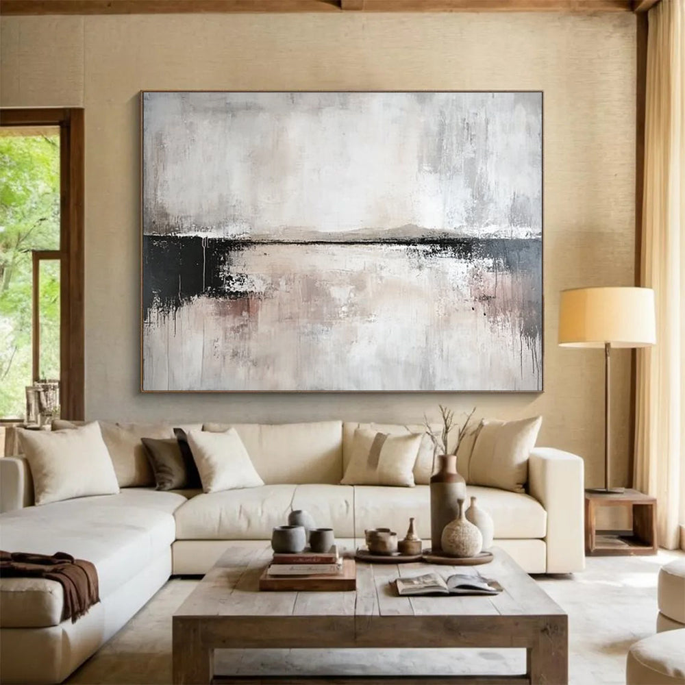 Monochromatic Abstract Landscape Painting with Gray Tones DYP540