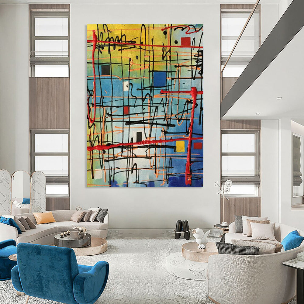 Oversized Handmade Abstract Painting for Office & Hallway DLZ2282