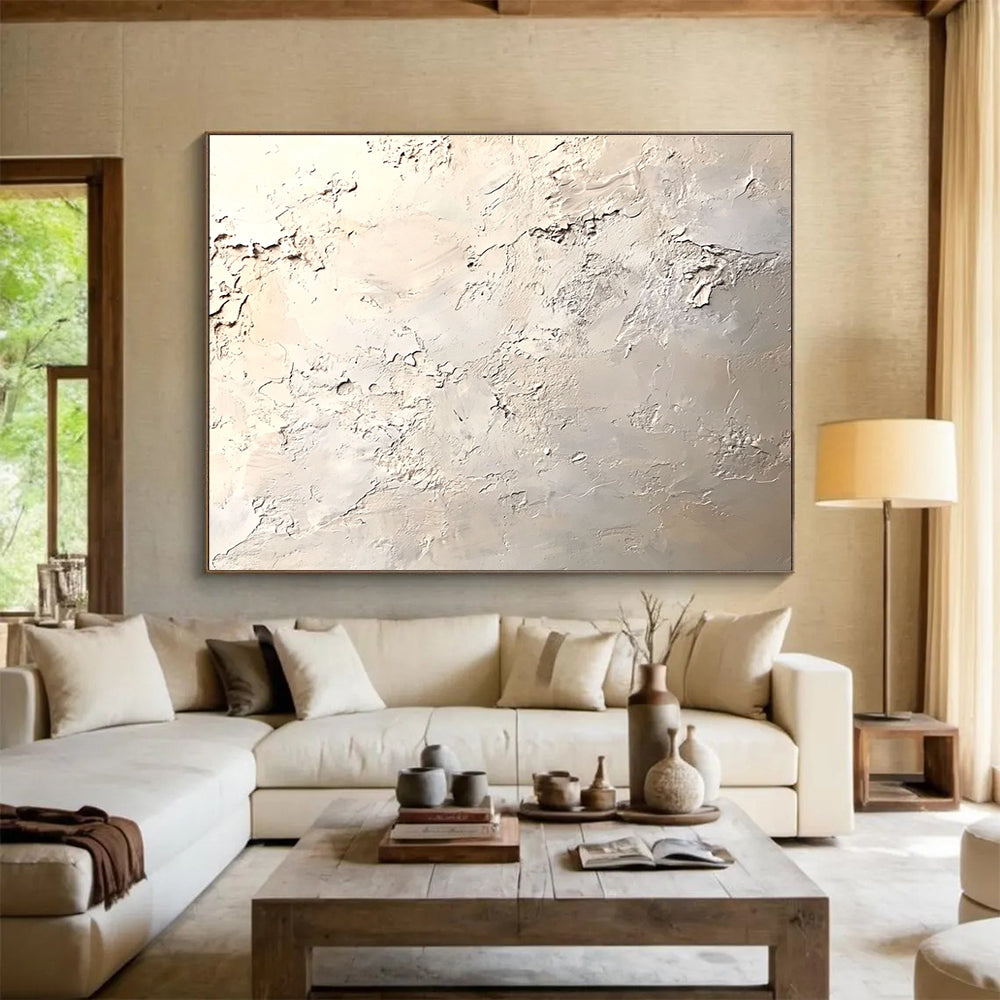 Textured Neutral Abstract Painting with Subtle Tones DYP324